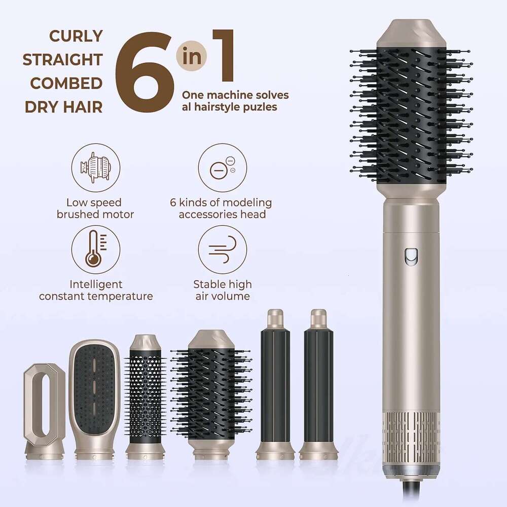 6 In1 Dryer Hot Set Multifunctional Electric Curling Iron Hair Straightener Comb Professional Barber Home Styling Tool