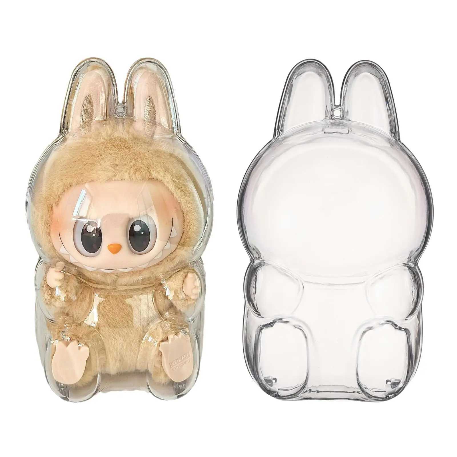 Transparent Protective Dustproof Labubu Monster Toy Doll Storage Box Cute Elf Display Cover for Par Dolls Free shipping