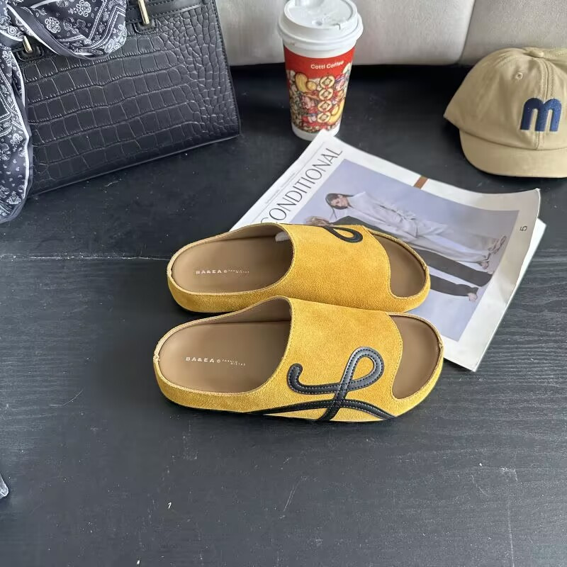 free shipping designer sandals New Low Heel sliders beach shoes Outdoor blue yellow slippers for woman