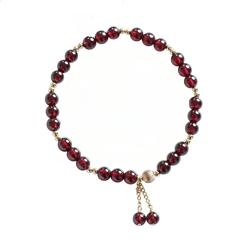 Garnet crystal bead thin bracelet designer, suitable for women's delicate jewelry birthday gifts bijoux de luxe