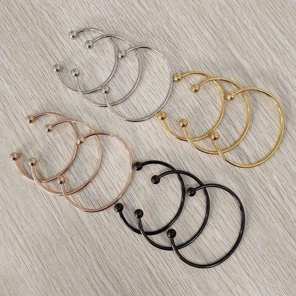 New Fashion Accessories Can Be Freely Diy Open Ball Head Fine Polishing With Thread Waterproof Metal Stainless Steel Bracelet