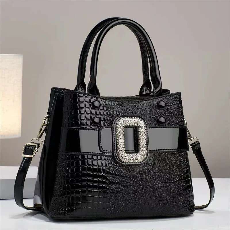 Fashionable New Women's 3-Layer Handbag Trendy Bright Leather Shoulder Large Capacity Crossbody City Commuter Tote Bag Women