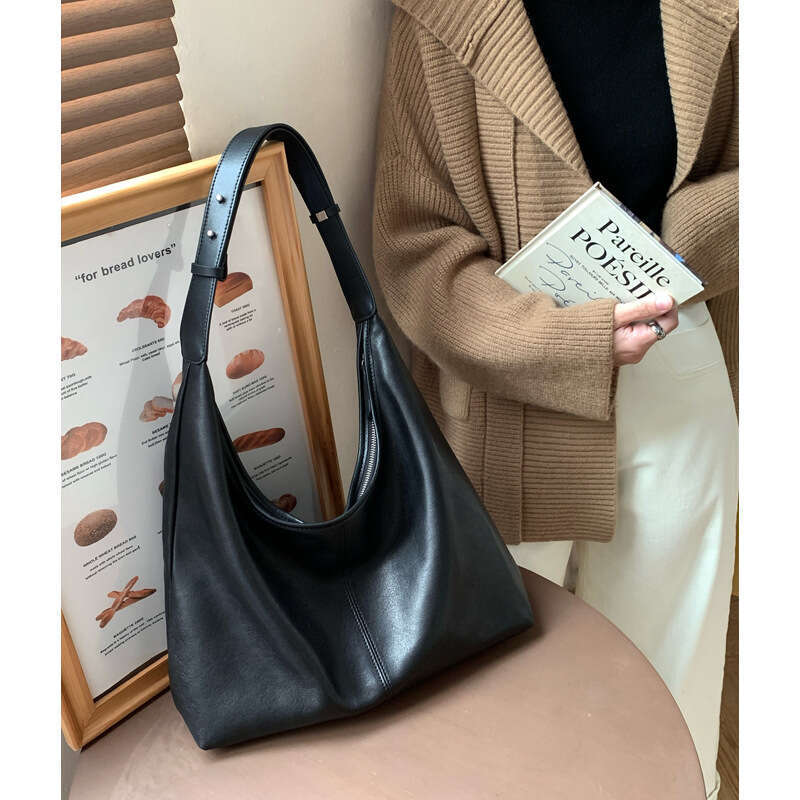 Tote Bag Soft Sheepskin Tote For Women New High End Style Hobo Leather Shoulder Bag Large Capacity Armpit Bag KQ