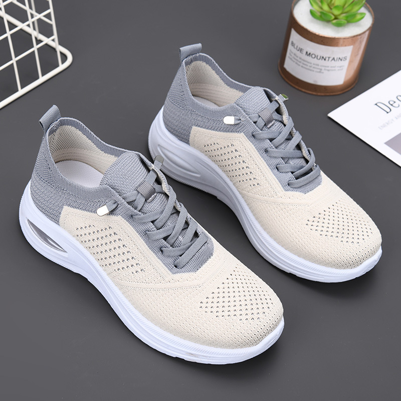 Women S New Casual Lace Up Casual Shoes Socks Mesh Shoes Soft Soled Sports Shoes For Women Ddmysaturn