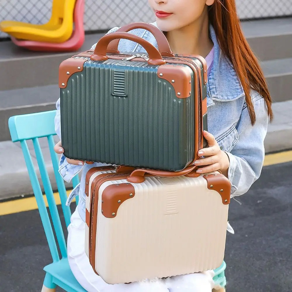 14 inch Lightweight Mini Travel Suitcase Cosmetic Box Waterproof Hand Luggage Organizer Makeup Case Protable Small Boarding Case 250514