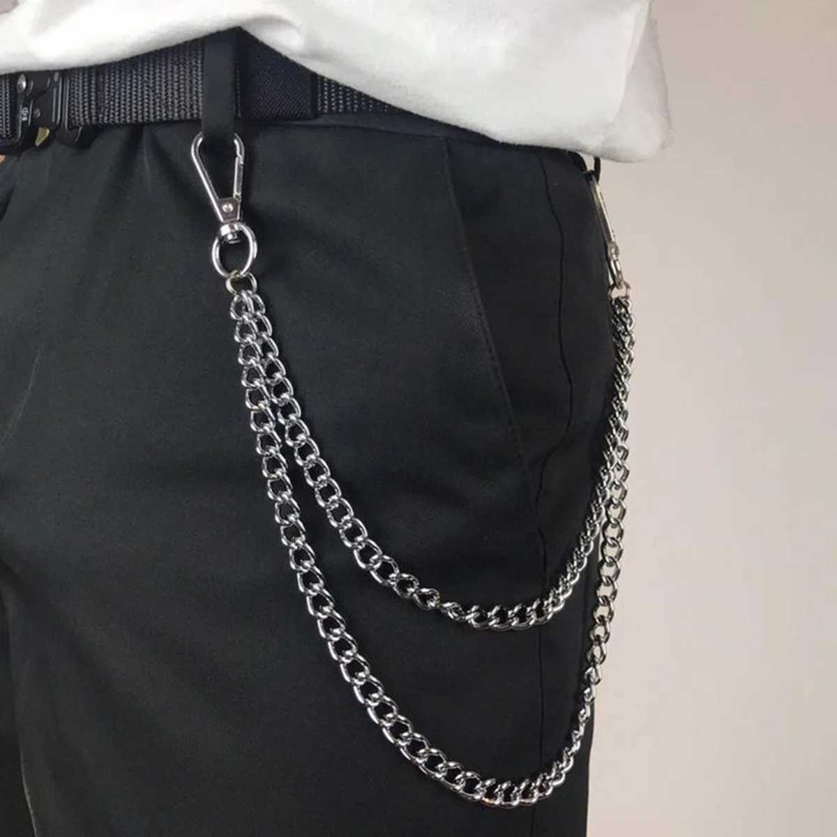 Punk Style Metal Fashion Waist Chain Jeans Accessories Pendant Hip-hop Versatile Pants Chain Y250515