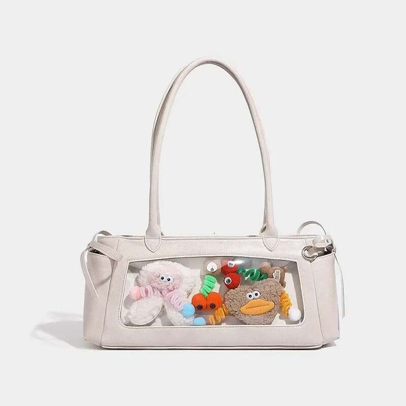 Cute Shoulder For Women Vintage Red Y2k Fashion Kawaii Bow Handbag Elegant Casual Transparent Lolita Jk Female Ita Bag