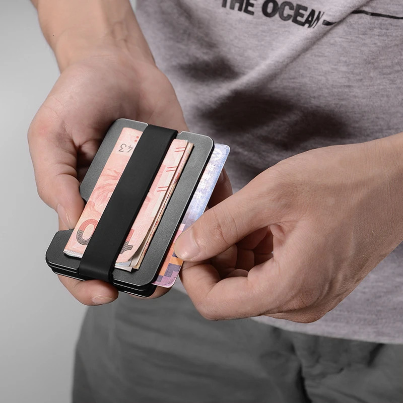 2 in 1 portable metal aluminum alloy key chain organizer clipper storage wallet holder money credit card openner man EDC gift 250515