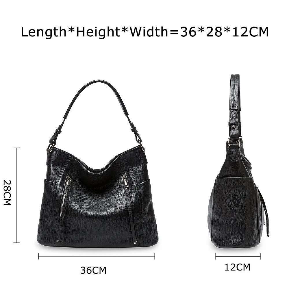 ZENCY New Arrival Daily Handbag Genuine Leather Bag For Women Shoulder Tote Crossbody Hobo Zipper Pocket Charming Female