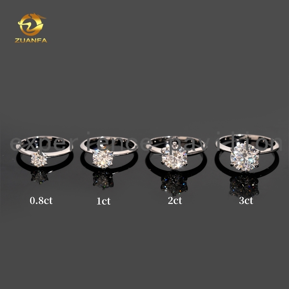 0.5ct 1ct 2ct 3ct Moissanite Engagement Rings 925 Silver 6 Prong Set Women Wedding Ring Pass diamond tester Solitaire ring