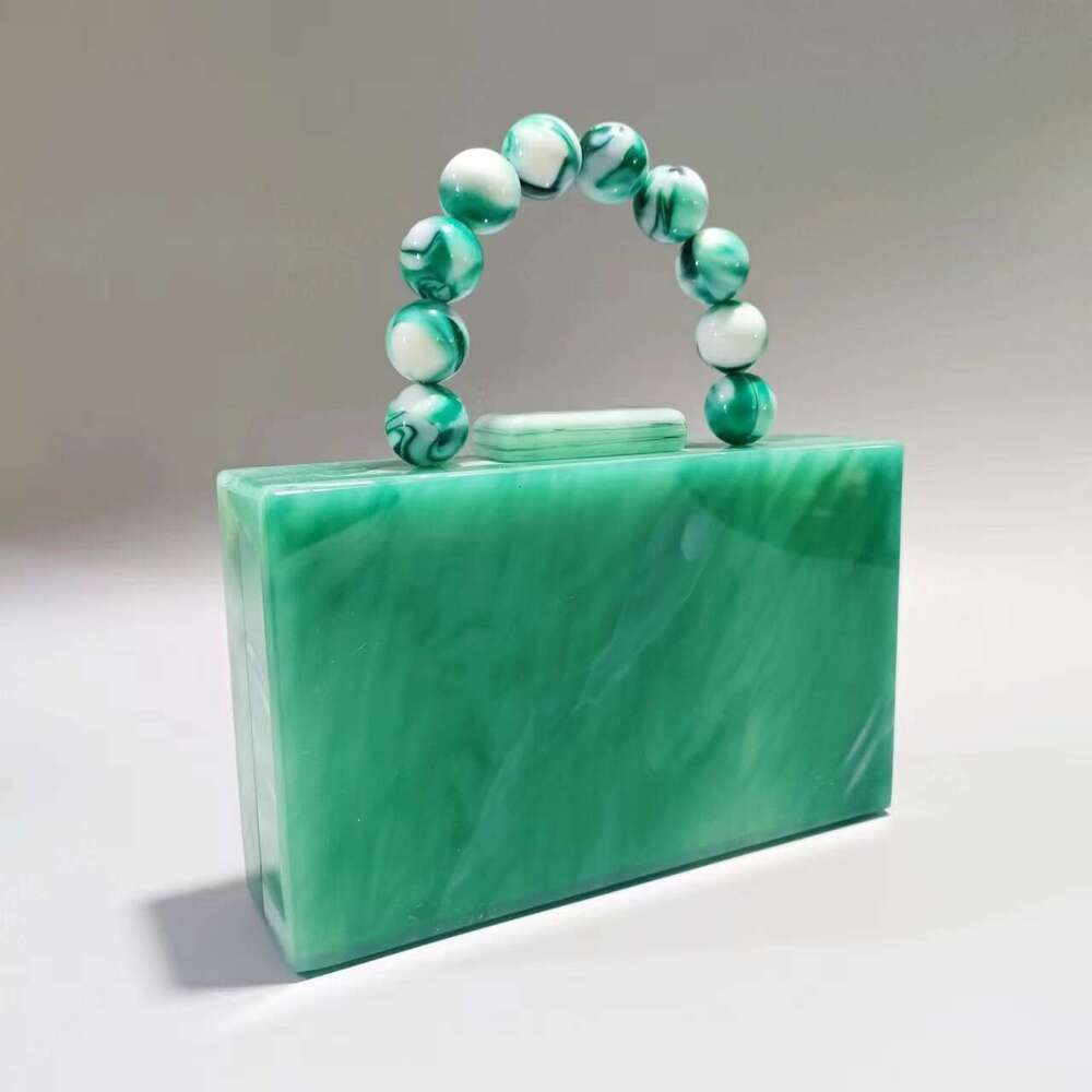 Fashionable And Generous Women's New Pearl Acrylic Dinner Beaded Wrist Handheld Wedding Dress Bag