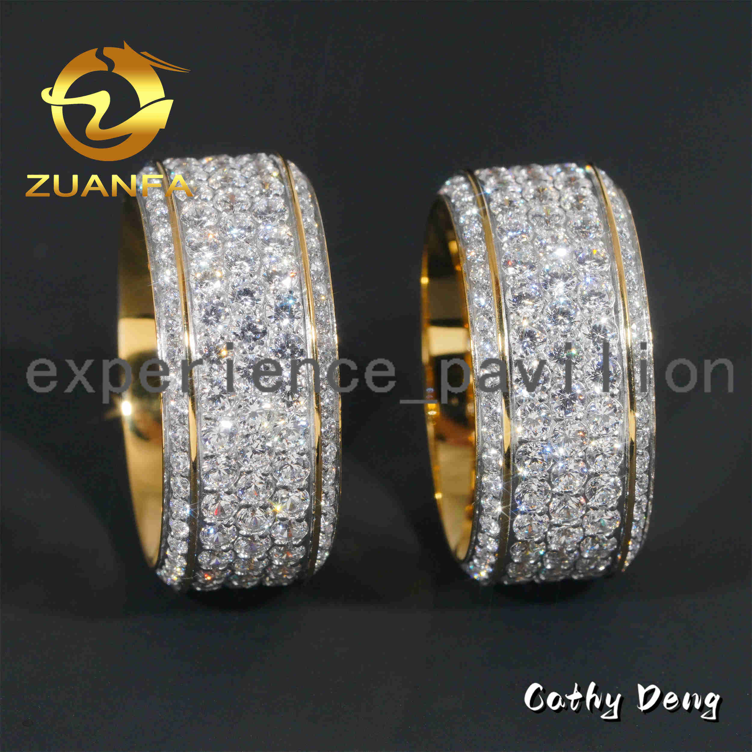 Wholesale Price Iced Out Moissanite Diamond Cuban Rings 925 silver 925 silver 925 silver Hip Hop Ring Men Diamond Ring