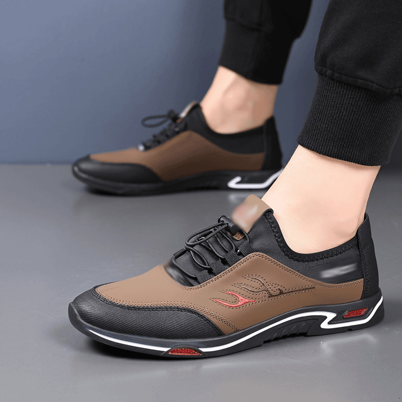Men's 2025 spring new breathable casual sports board soft sole lightweight inner height versatile bean shoes