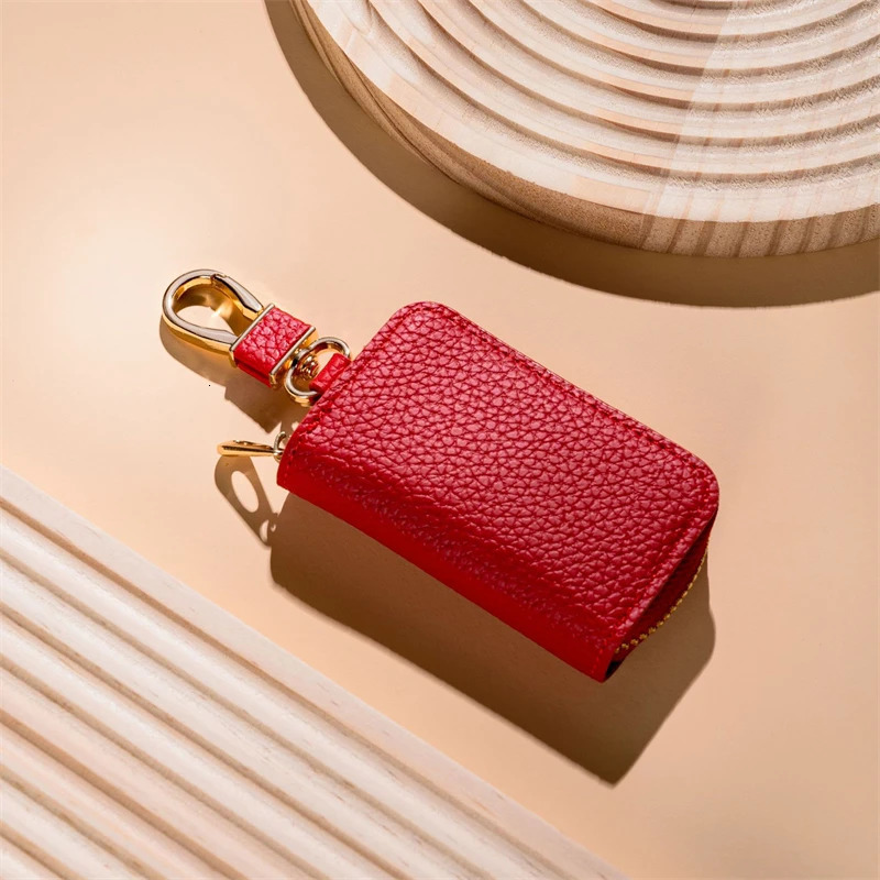 PU Key Pouch Zipper Key Holder Organizer Car Key Bag Wallet Keychain Fashion Simple Key Case Bag Men Women Car Key Protect Cover 250515