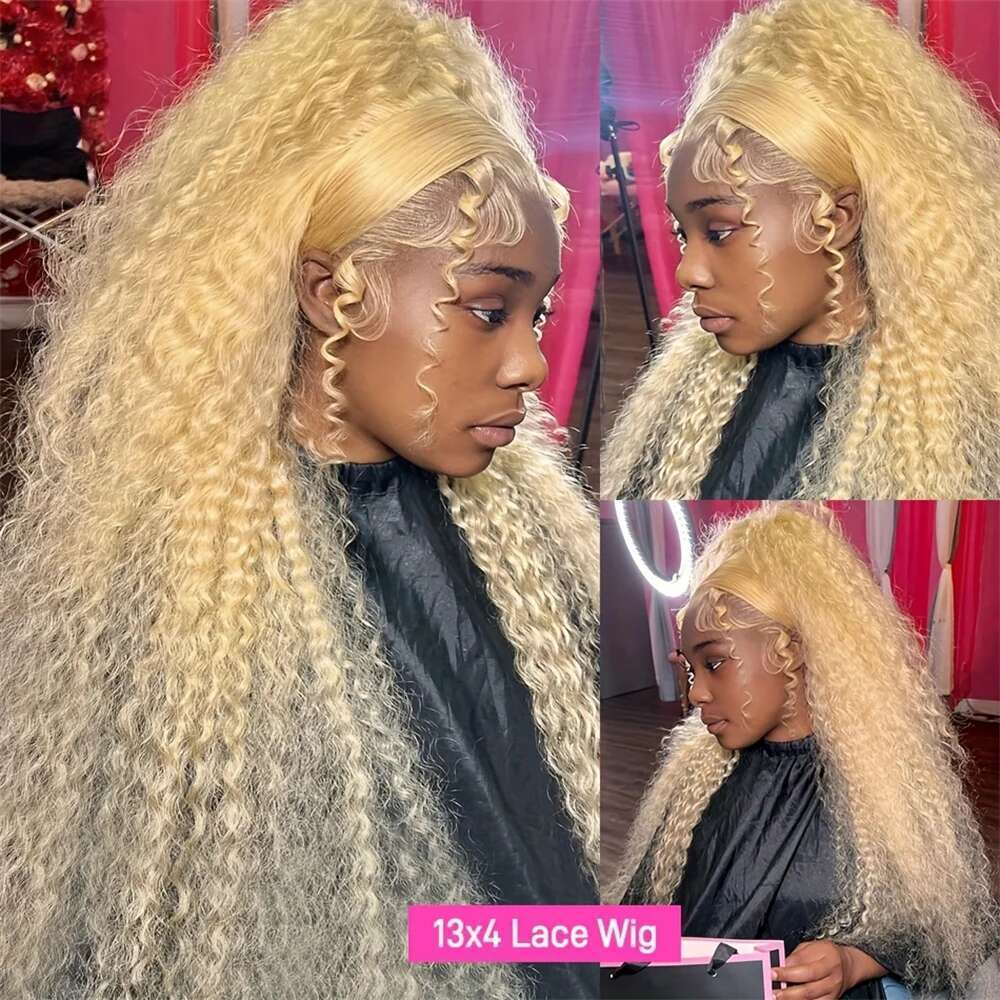 613 Honey Blonde 13x6 HD Frontal Wig Human Hair Curly 30 inch Deep Wave Brazilian Colored 13x4 Lace Front Wigs For Women
