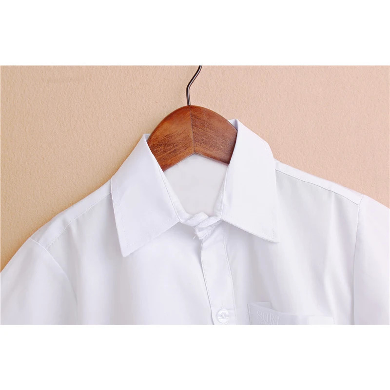 Childrens shirt in the spring and autumn boys and girls suit collar shirt Childrens pure color long sleeve shirt 250515