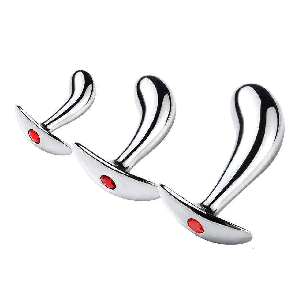 1Pcs Metal thumb anal plug three sizes jewel base outdoor anal plug outdoor dildos adult sex toys 250515