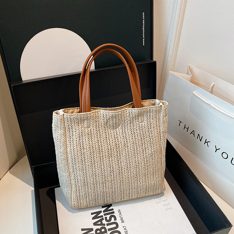 2025 New Summer Color Matching Versatile Hand Large Capacity New Free Delivery Designer Bag Simple Handbag Luxury Bag Straw Woven Tote Bag