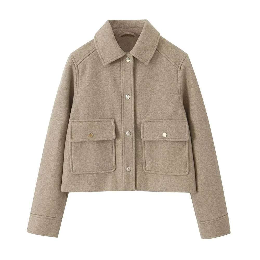 UNIZERA Autumn New Women's Casual Polo Collar Long Sleeve Texture Fashion Versatile Jacket Coat
