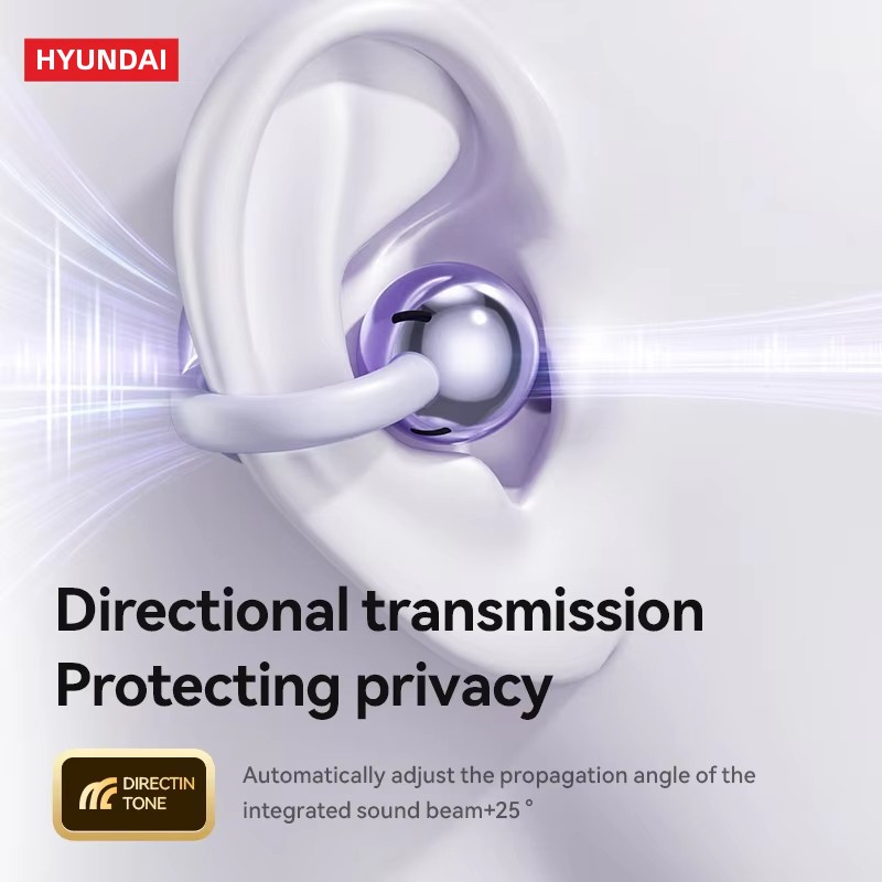 HYUNDAI M100 Wireless Bluetooth Headphones ENC Ear Clip Earbuds LED Digital Display Earphones Touch Control With Mic Earphones For Sports
