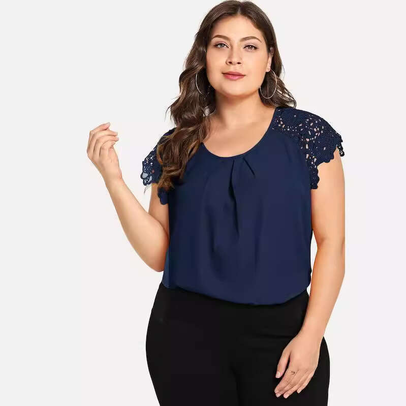 Plus Size Designer Shirt Mens Clothes Clothes T Shirt Women Designer Tshirt Women Large Size Womens Round Neck Solid Color High-density Chiffon Lace S