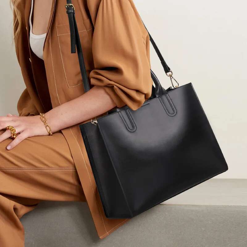Genuine Leather Women's Handbags 2023 Fashion Tote Commuter 14 Inch Computer Bag Business Briefcase Shoulder Crossbody Bags