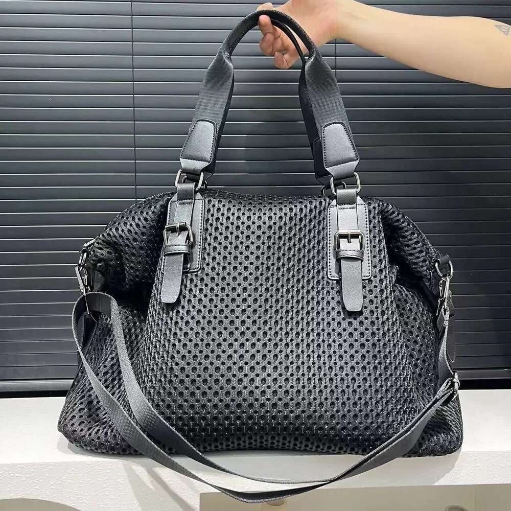 Women's Travel Simple Leisure Vacation Large Waterproof Nylon Mesh Shoulder Messenger Bag