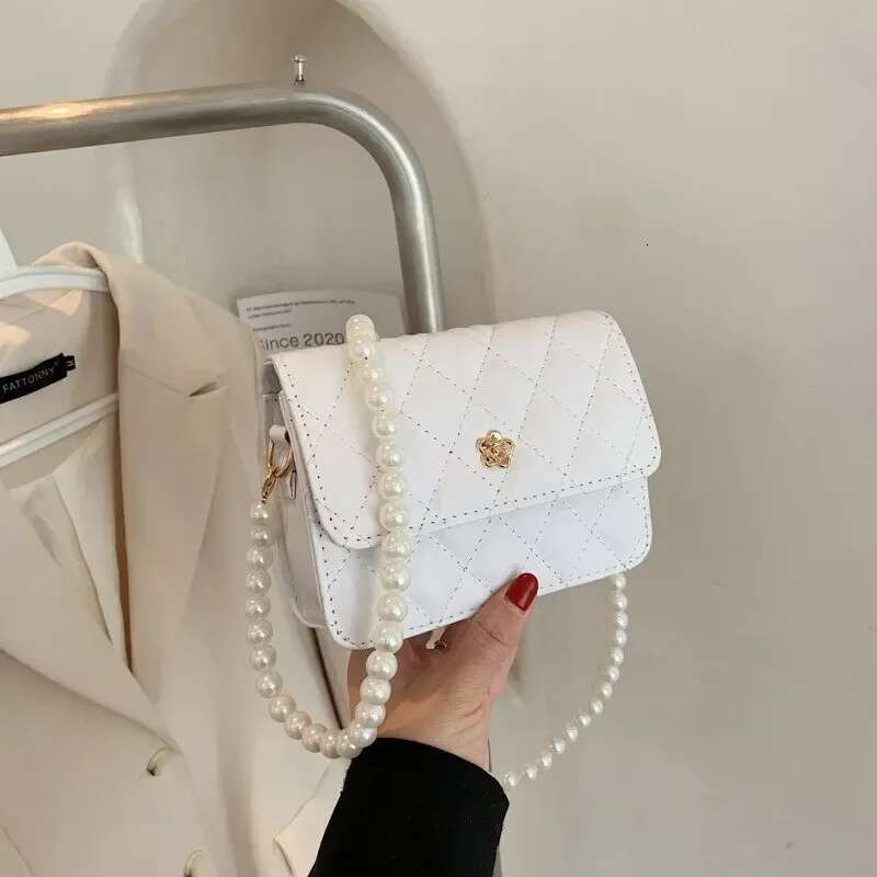 Plaid Chain Classic Bag Fashion PU Leather Shoulder Bags Women Trendy All-Match Crossbody Handbag Korean Style Mini Pouch