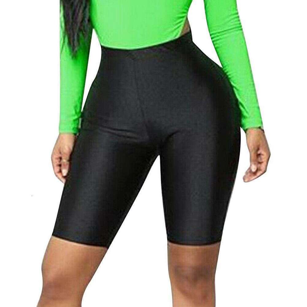 European and American high waisted fluorescent shorts five quarter pants women's 2025 new casual versatile fashion clothing