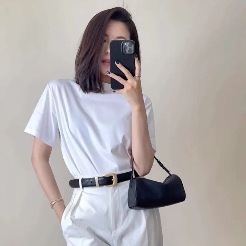 Cowhide pencil case versatile and high-end cylindrical bag, women's casual armpit handbag
