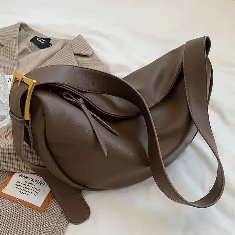 Crossbody For Women Large Capacity Handbags Solid Soft Shoulder Bags Female Casual Travel Hobos Bag Vintage Sac New