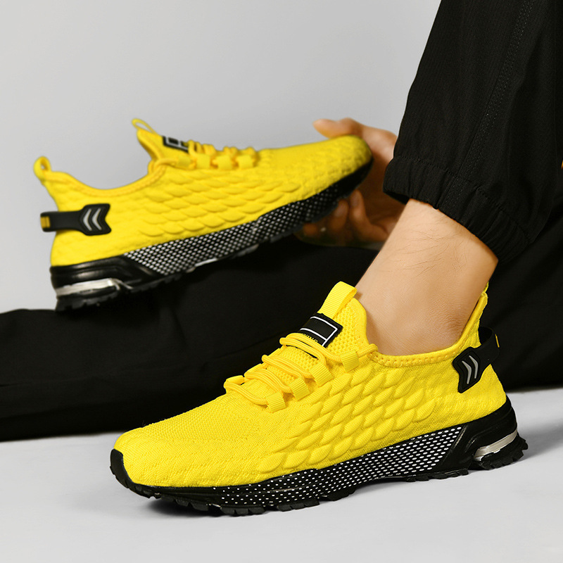Large Size Fly Woven Mesh Breathable Shock Absorbing Sports Shoes Men S Casual Travel Casual Shoes Fitness Running Shoes Ddmysaturn