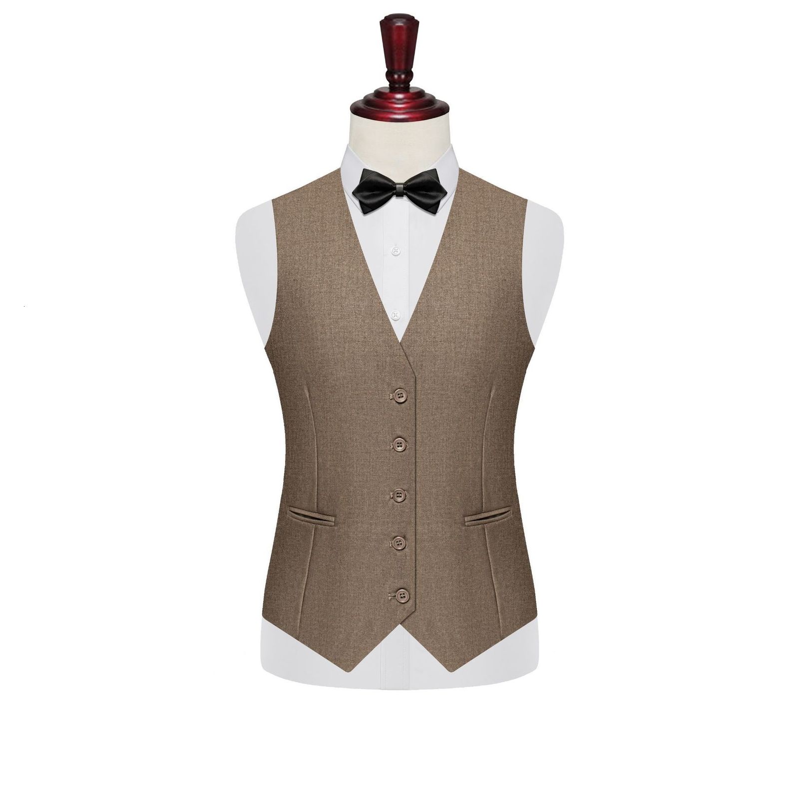 Black Men Vest for Wedding Groom One Piece Slim Fit Suit Waistcoat Solid Color Male Fashion Coat 240615
