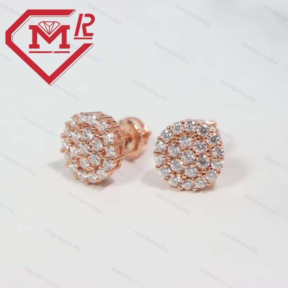 Flower cluster shaped stud screw back elegant chilled with pyroxene pure sier earrings