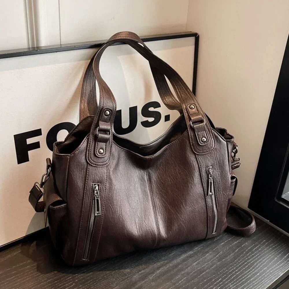 Soft Interior Compartment Shoulder 2025 High Quality Contrasting Colors Bags For Women Fashion Zipper Pu Women's Handbags