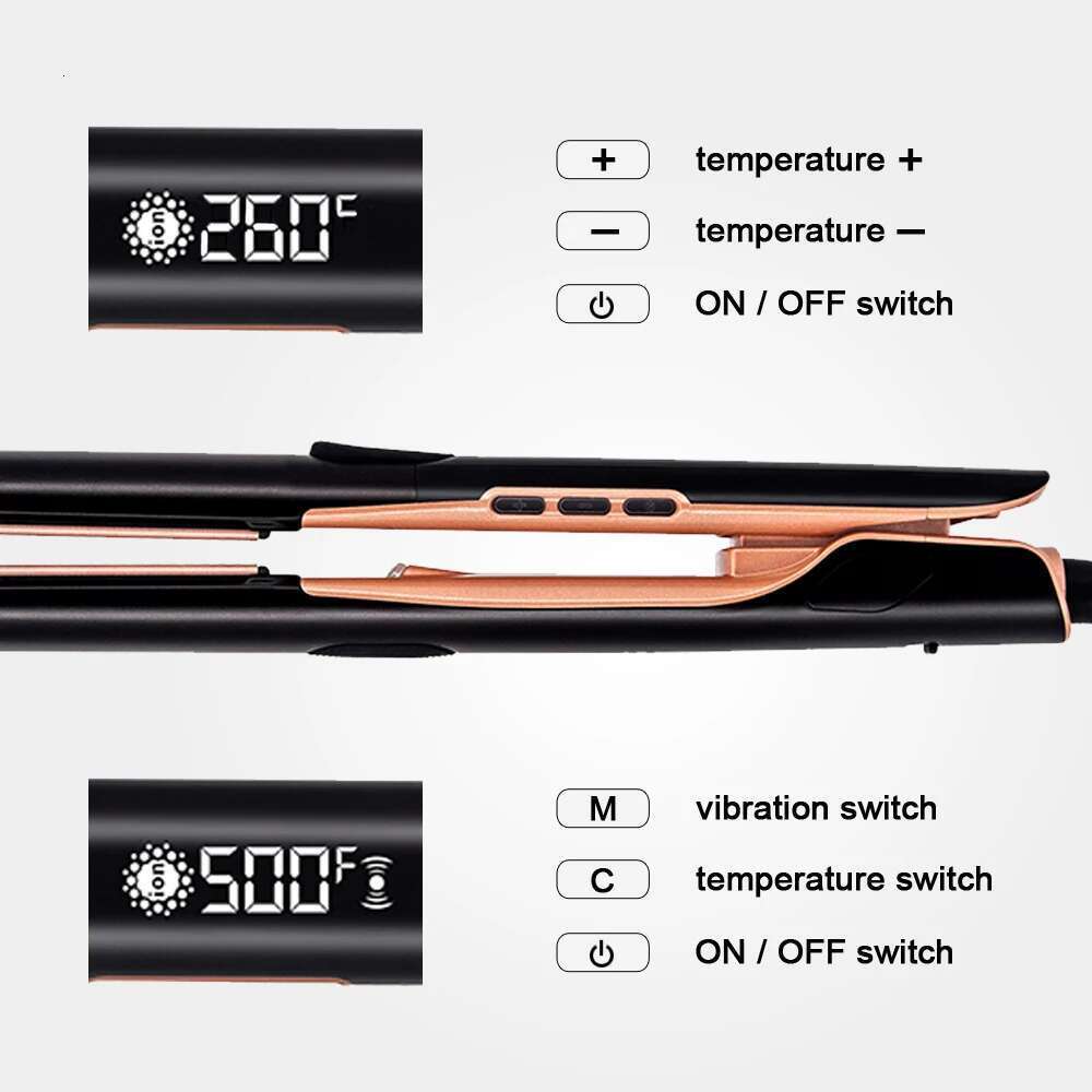 Professional Straightener 500°F Plasma Hair Flat Iron 260°C Ceramic Coating Plate Smooth Frizz Salon Styling Tool 110V-240V
