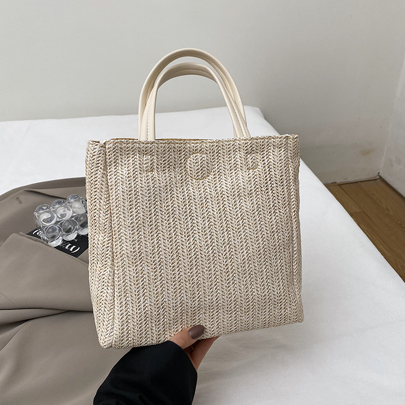 2025 New Summer Color Matching Versatile Hand Large Capacity New Free Delivery Designer Bag Simple Handbag Luxury Bag Straw Woven Tote Bag