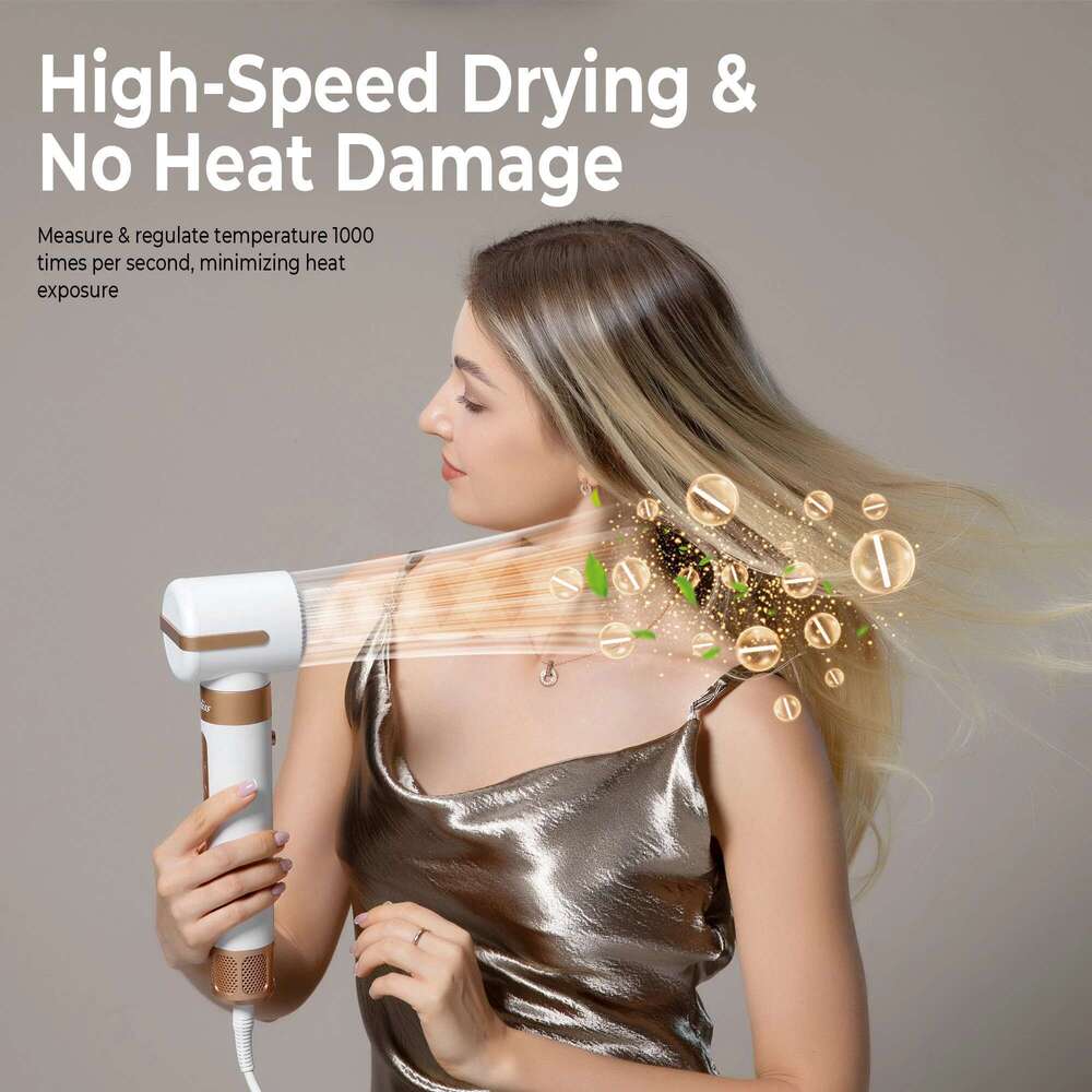 7 In 1 Brush Brushless High Speed with Diffuser Ionic Blow Dryer Hot Air Styling Comb Auto Hair Curler