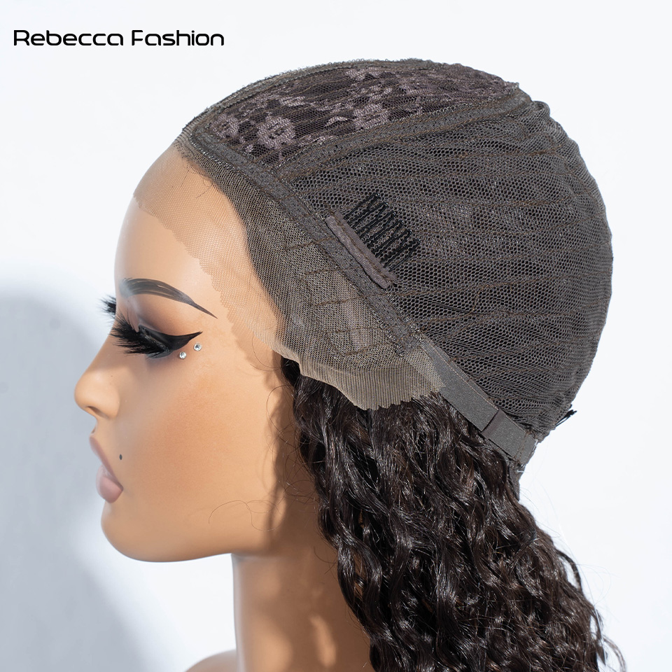 Rebecca Fashion Synthetic Lace Front 38 Inch Long Kinky Curly Wigs For Black Women Dark Brown Heat Resistant Hair High Temperature