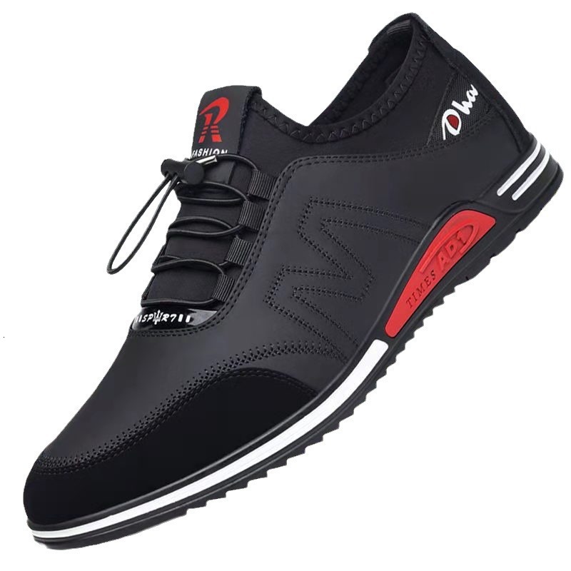 2025 Casual Spring New Leather Korean Edition Fashion Versatile Breathable Men's Shoes