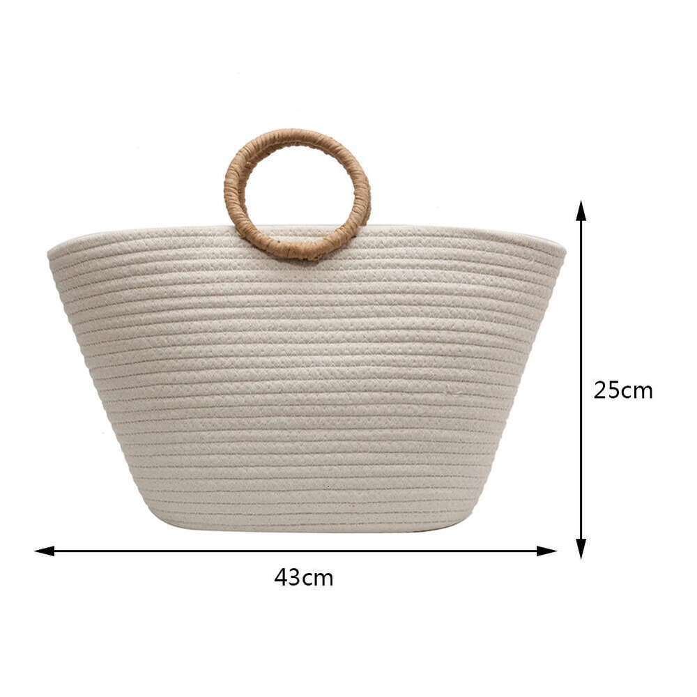 Straw Women Hand-Woven Handbags Moon Shape Rattan Tote Big Capacity Top-Handle Casual Beach Shoulder Bag