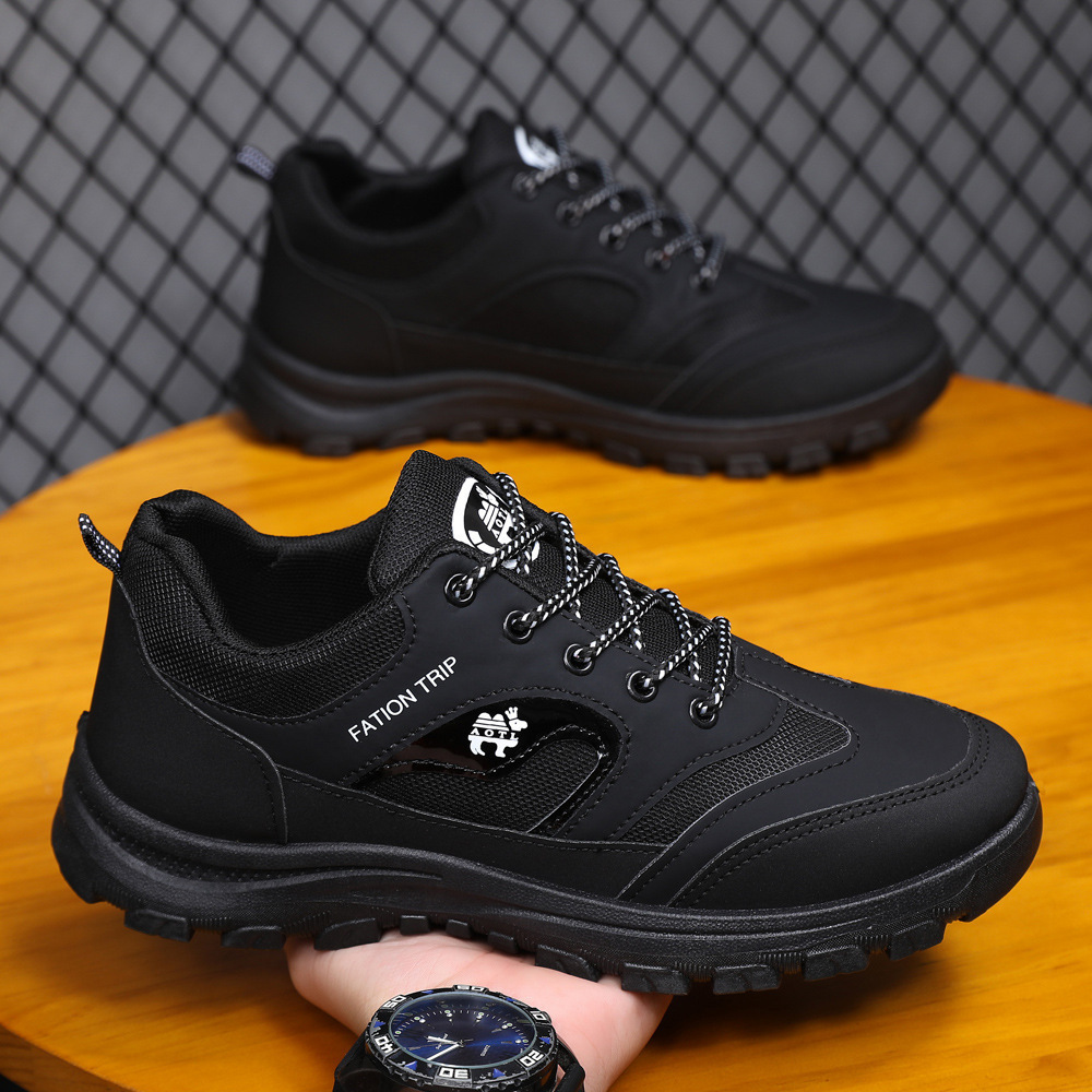 Outdoor hiking men's casual sports autumn and winter velvet cotton shoes, thick soled running shoes