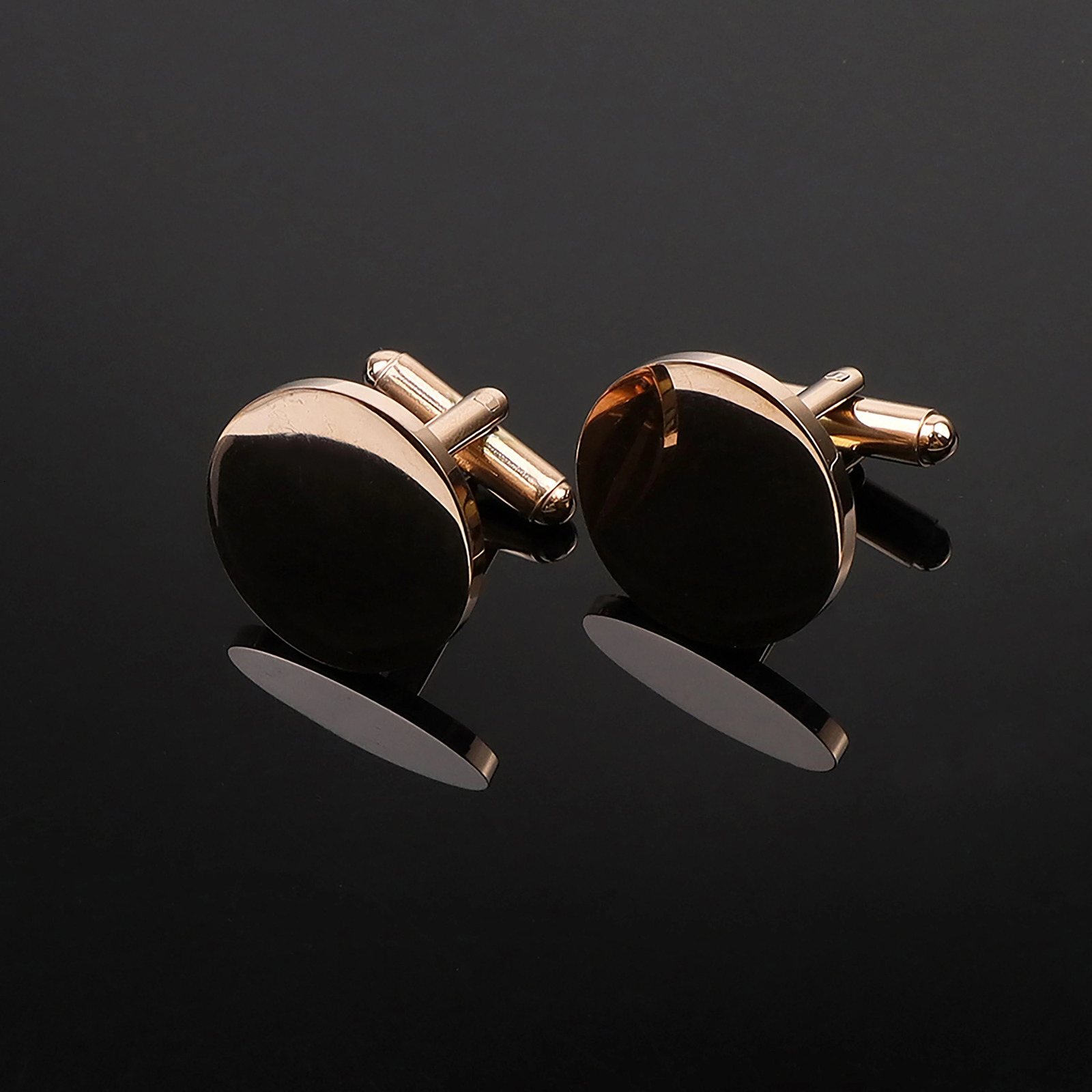 Classic Square Round Mens Cufflinks High Quality Black Gold Silver Color Glossy Suit Cuff Links Wedding Party Shirts Accessories 250515