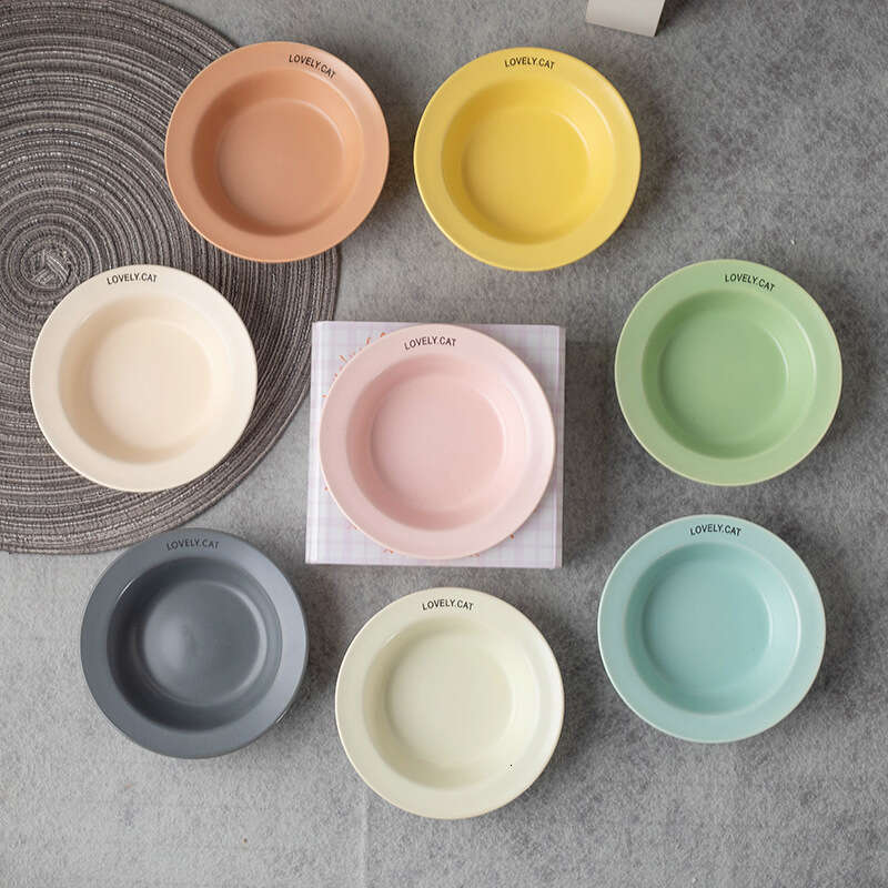 Korean Acrylic and Rack Dining Table Cartoon Colorful Cat Dog BD Pet UFO Bowl
