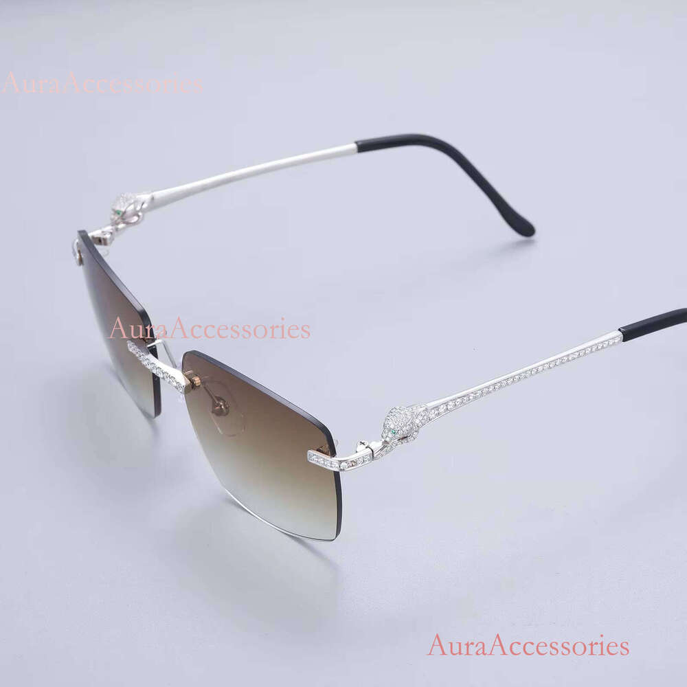 Pass Tester Glasses Stainless Steel Handmade Setting VVS Moissanite Dia Iced Out Sunglasses for Men Women