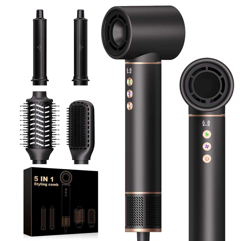 5 in 1 High Speed Hot Air Hair Brush 110000RPM, 20m/s Airflow, 0.75LB Aluminum, Ionic Blow Dryer for Styling & Curling
