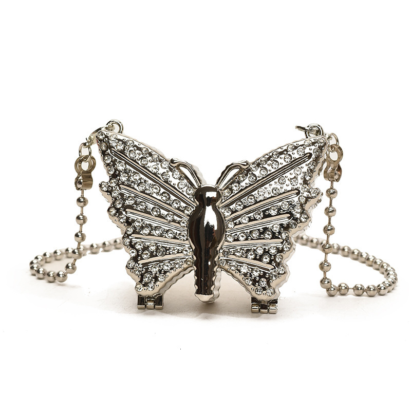 Free Delivery Designer Bag Fashion Niche Butterfly Socialite Dinner For Women 2025 New Simple Diamond Chain Shoulder Mini Mouth Red Envelope Luxury Ba