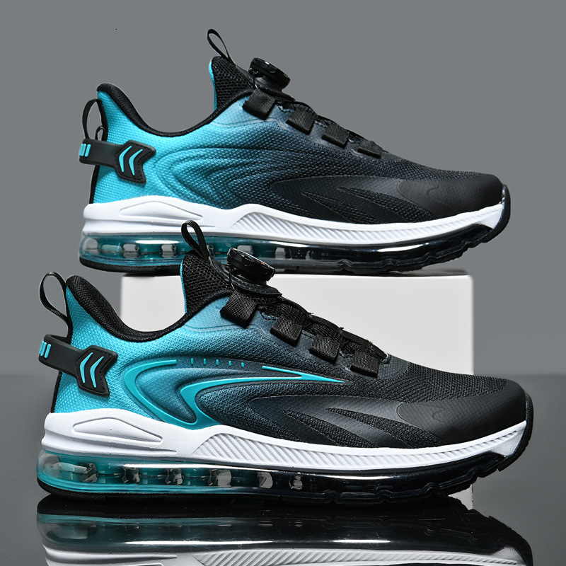 2025 New Fashion Large Size Men's Sneakers Rotating buckle Breathable Mesh Air Cushion Running Shoes Youth Casual Sport Shoes