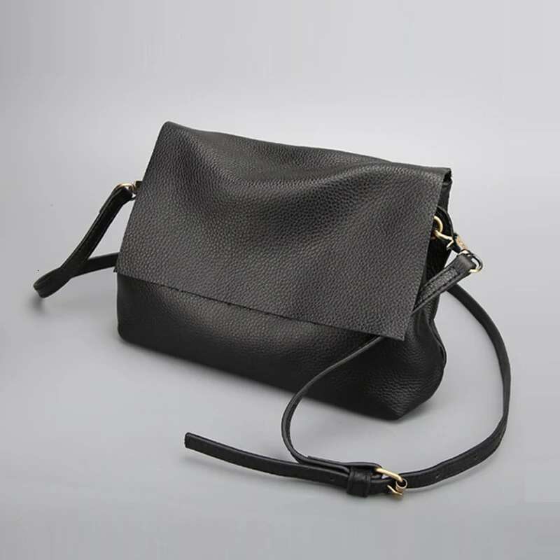 Genuine Female Real Cowhide Leather Crossbody Handbag Casual Messenger Bags Solid Large Capacity Shoulder Bag