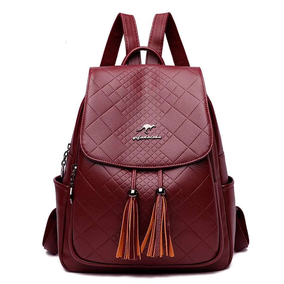 Kangaroo Brand Fashion Backpacks For Teenage Girls Women High Quality Leather School Bag Large Capacity Travel Backpack